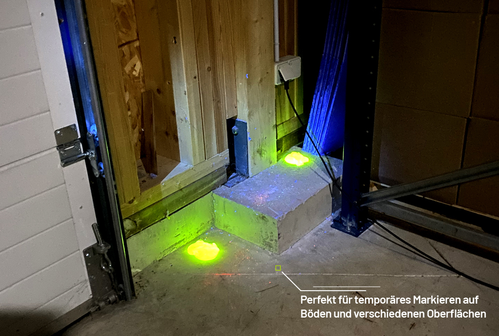 UV gel for temporary marking on floors and various surfaces Fluotechnik