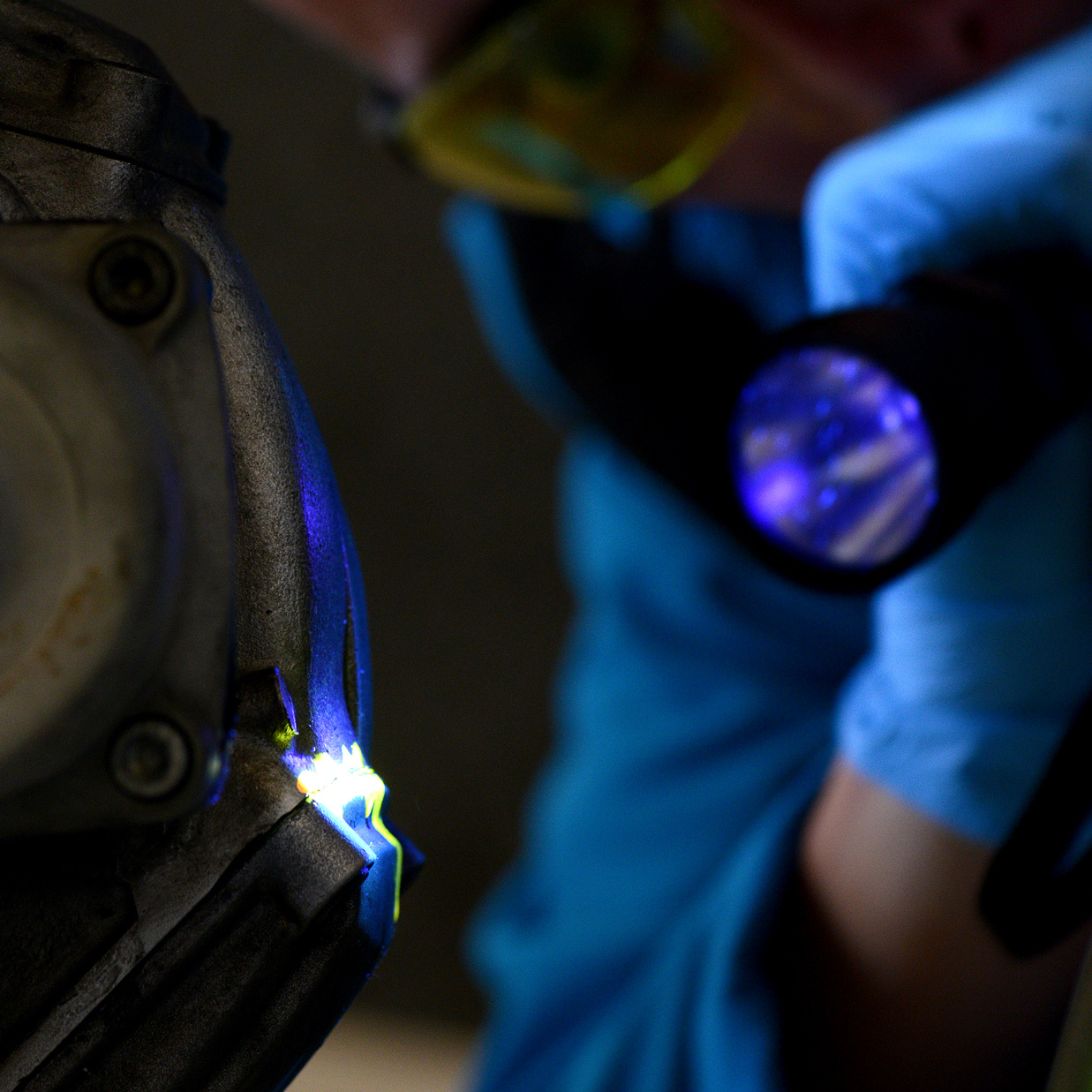 Ölleckdetektion an einem Motor mit Detect Plus Oil